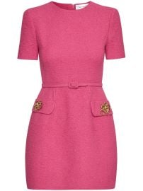 Oscar De La Renta Mini Tweed Dress Pink at Farfetch